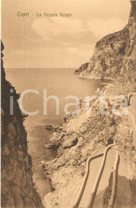 Cartolina originale da collezione 1920 ca CAPRI NA Via Friedrich Alfred KRUPP sulla scogliera Cartolina NV 1