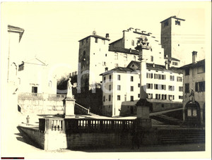 Fotografia d epoca originale 1960 ca FELTRE Piazza Maggiore e Torre dell Orologio  REAL PHOTO 1