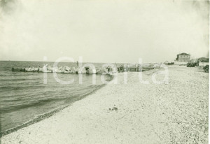 Fotografia d epoca originale 1929 FANO PS Costruzione di un frangiflutti sulla spiaggia FOTO 1