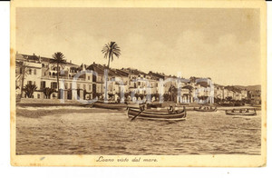 Cartolina originale da collezione 1934 LOANO SV Veduta del paese dal mare Cartolina ANIMATA barche FP VG 1