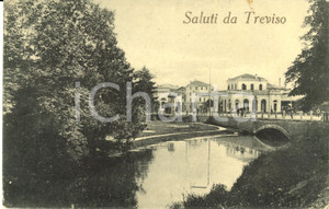 Cartolina originale da collezione 1919 TREVISO Scorcio della cittÃ  con parco e canale *Cartolina postale FP VG 1