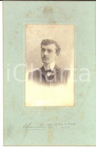 Fotografia d epoca originale 1900 ca PARIS Ritratto di giovane in abito gessato Fotografia STANISLAS CDV 1