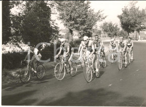 1955 CASTELGANDOLFO CICLISMO Allenamento dei dilettanti azzurri - Foto 18x13 Fotografia d'epoca con didascalia coeva.  CONDIZIONI: POOR (evidente piegatura orizzontale)FORMATO: 18x13 cm     originale e autentica 1