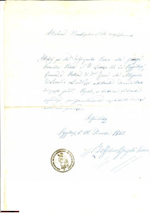 Documento originale, autentico 1840 POGGIBONSI SI Certificato vita Alessandro LANDOZZI 1