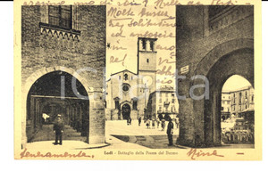 Cartolina originale da collezione 1943 LODI Piazza del Duomo Cartolina al comm. Alberto GABBA FP VG 1