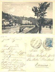 Autografo originale 1921 MONDOVI  CN Viale Stazione Giuseppina PIOVANO a Maria RABAJOLI APOSTOLI 1