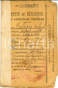 Oggetto da collezione cartaceo 1949 BAGNERES-DE-BIGORRE (F) Carte de vÃªtements et textiles de Robert TALAZAC 1