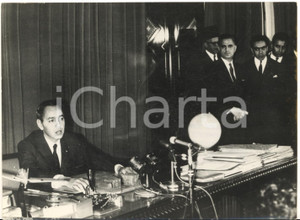 1962 RABAT Re HASSAN II del Marocco in conferenza stampa dopo vittoria monarchia