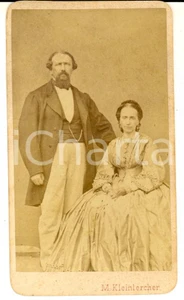 Fotografia d epoca originale 1880 ca MERANO Coppia di nobili sposi Fotografia KLEINLERCHER CDV 1
