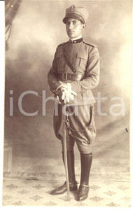 Fotografia d epoca originale 1923 REGGIO CALABRIA Ritratto di ufficiale carrista Foto A. VALENTI 1