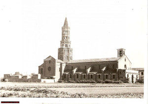 Fotografia d epoca originale 1930 Milano CHIARAVALLE  Monastero e cimitero Veduta 1