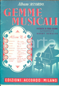Oggetto da collezione cartaceo 1952 GEMME MUSICALI Trascrizioni per pianoforte di Harry BENDLER n.4 ACCORDO 1