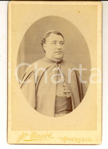 Fotografia d epoca originale 1890 ca VERCELLI Ritratto di un vescovo Fotografia P. BOERI 12x16 cm 1
