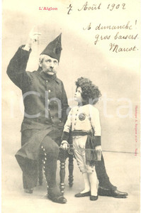 Cartolina originale da collezione 1902 L'AIGLON Piccolo Napoleone Carte postale RARE VG 1