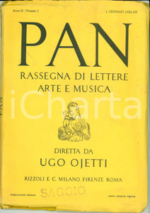 Giornale, rivista storica 1934 PAN RASSEGNA Pietro SOLARI Estetica razzista rogo libri GOEBBELS Rivista 1