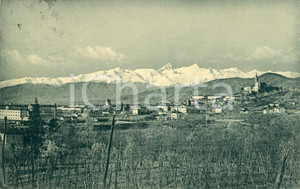 Cartolina originale da collezione 1928 PINEROLO TO Panorama paese e campagne con MONVISO Cartolina FP VG 1