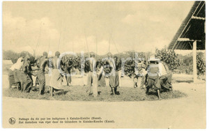 1930 ca CONGO BELGE - KASAI Battage du riz à KATAKO-KOMBE Carte postale FP NV  Cartolina postale d'epoca, non viaggiata.CONDIZIONI: GOODFORMATO: FP    originale e autentica 1