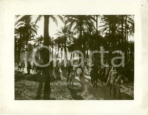 Fotografia d epoca originale 1935 ca TRIPOLI LIBIA Nostri cavalieri a cavallo nelI OASI Fotografia 1