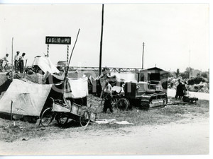 1957 POLESINE - TAGLIO DI PO Alluvionati mettono in salvo i propri averi *Foto