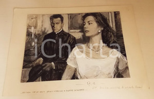 1967 Alfonso ARTIOLI - Tavola originale per "Oh dolce notte" di Orsola NEMI Tavola originale montata su cartoncino rigido, opera del celebre illustratore Alfonso Artioli, realizzata per "Oh dolce notte" di Orsola Nemi e pubblicata sulla rivista "L'illustrazione del medico" n&deg; 223 del 1967.Unito l'estratto della rivista contenente il racconto con la tavola.FORMATO: 24x17 cm (tavola); 32x22 cm (cartoncino) CONDIZIONI: G (ma piegature al cartoncino con residui di colla)    originale e autentica 1