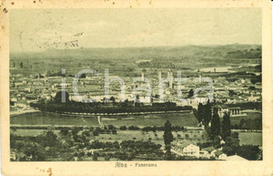 Cartolina originale da collezione 1916 ALBA CN Panorama con fiume TANARO Cartolina postale FP VG 1