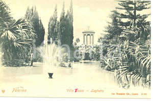 Cartolina originale da collezione 1900 ca PALERMO Villa TASCA  Laghetto Cartolina FP NV 1