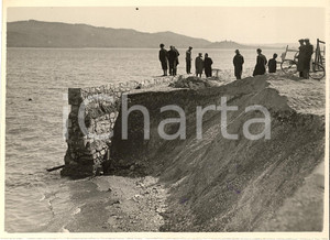 Fotografia d'epoca originale 1931 ARONA (NO) La frana del LUNGOLAGO e muraglione 1