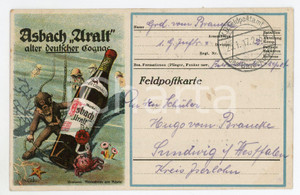 1917 ASBACH ARALT Alter deutscher cognac - Carte postale ILLUSTRÉE FP VG  Cartolina postale d'epoca, viaggiata.CONDIZIONI: FAIRFORMATO: FP    originale e autentica 1