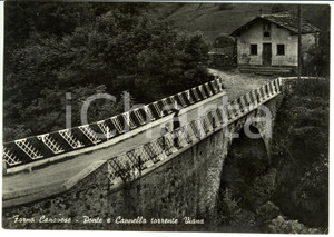 Cartolina originale da collezione 1956 FORNO CANAVESE TO Ponte e cappella sul torrente VIANA Cartolina FG VG 1