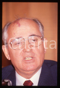 Fotografia d epoca originale 35mm vintage slide 1989 MILANO Michail GORBACHEV President USSR Portrait 52 1
