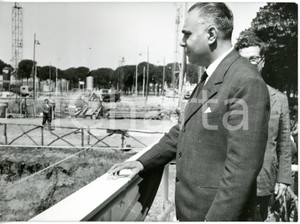 1956 ROMA EUR Posa prima pietra Ministero Commercio Estero - Bernardo MATTARELLA