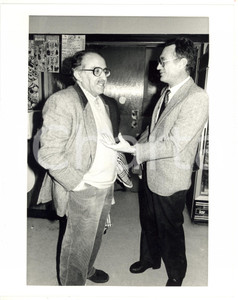 1985 ca COSTUME Lino JANNUZZI al bar con Donato SPERONI *Foto 20x25 cm