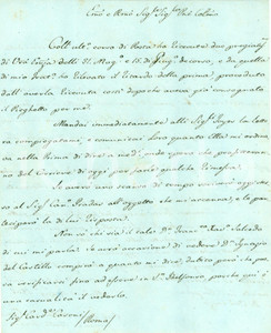 Autografo originale 1806 MADRID Lattuga fagioli Card Filippo CASONI AUTOGRAFO Giovanni Battista FINI 1