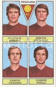 Oggetto da collezione cartaceo PANINI  CALCIATORI 1971  1972 Figurina REGGIANA Barbiero Stefanello Vignando 1