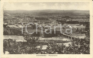 Cartolina originale da collezione 1941 CHIVASSO TO Panorama paese con ponte sul PO Cartolina FP VG 1