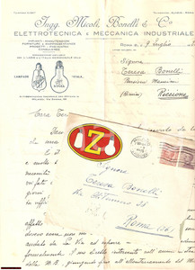 Documento originale, autentico 1923 ROMA Ing. BONELLI contro socio MICOLI per salvare l azienda Autografo 1