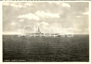 Cartolina originale da collezione 1956 VIESTE (FG) Il faro di SANT'EUFEMIA *Cartolina FG 1