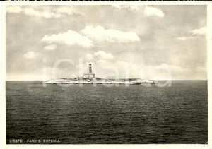 Cartolina originale da collezione 1956 VIESTE FG Il faro di SANT EUFEMIA Cartolina FG 1