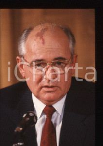 Fotografia d epoca originale 35mm vintage slide 1989 MILANO Michail GORBACHEV President USSR Portrait 77 1