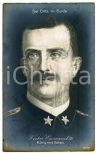 1920 ca TÊTE TROMPEUSES Vittorio Emanuele III di Savoia - Metamorphic postcard  Cartolina postale d'epoca, non viaggiata.EDITORE: PFB 3310CONDIZIONI: FAIR (aloni diffusi).FORMATO: FP    originale e autentica 1