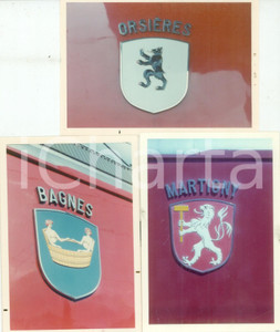 Fotografia d epoca originale 1973 SVIZZERA Ferrovie MARTIGNYORSIERESBAGNES Stemmi Lotto 3 fotografie 1