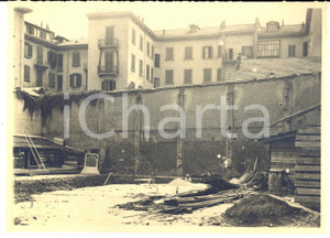 Fotografia d epoca originale 1940 ca MILANO via MASSENA Cantiere di un edificio in costruzione Foto 18x13 1
