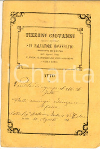 Documento originale, autentico 1881 SAN SALVATORE MONFERRATO Coniugi BONZANO vendono vigna ad Antonia BARBERIS 1