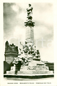 Fotografia d epoca originale 1933 BUENOS AIRES Monumento a Cristoforo COLOMBO offerto da Italiani immigrati 1