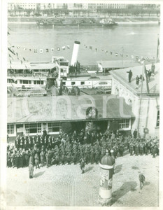 Fotografia d epoca originale 1938 WIEN AUSTRIA Vaporetto Franz SCHUBERT parata ufficiali tedeschi Foto 1