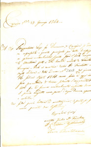 Documento originale, autentico 1862 CAPRINO VERONESE Lettera su acquisto Icilio TROMBETTI fondo MONTIONI 1