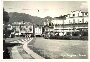 Cartolina originale da collezione 1954 BAVENO (VB) Albergo SVIZZERO E DELLE ISOLE BORROMEE Cartolina ANIMATA FG VG 1