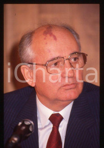 Fotografia d epoca originale 35mm vintage slide 1989 MILANO Michail GORBACHEV President USSR Portrait 16 1