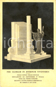 Cartolina originale da collezione 1929 MILANO REGIO PROVVEDITORATO STUDI Monumento ai caduti scuola *FP VG 1