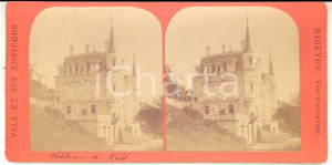 Fotografia d epoca originale 1880 VALSLESBAINS F ChÃ¢teau ClÃ©ment Photo stÃ©rÃ©oscopique RIBEYRE 18x9 1